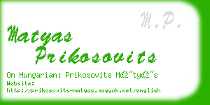 matyas prikosovits business card